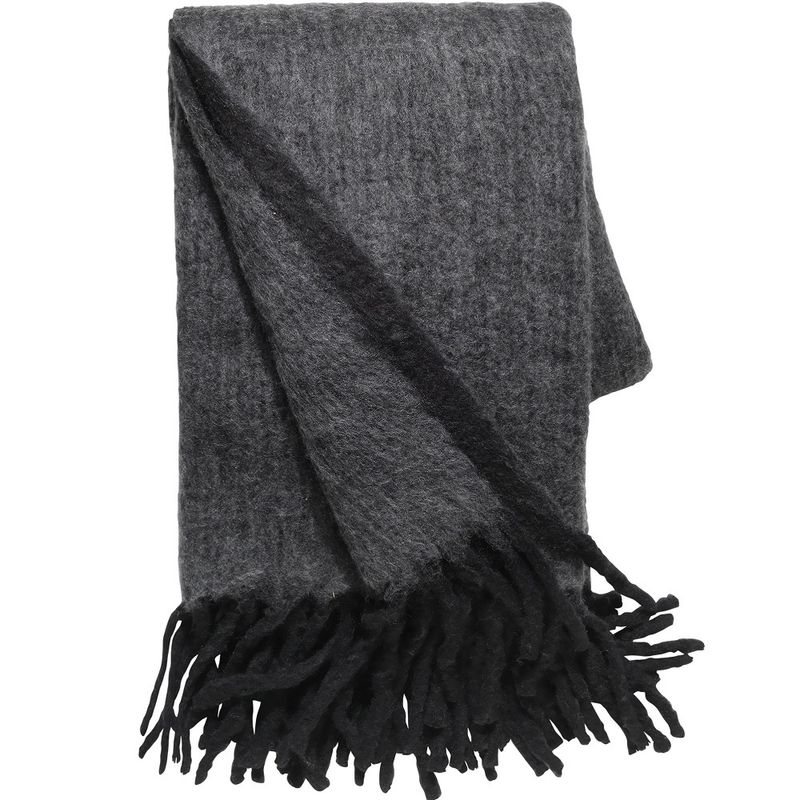 Cozy Living Plaid Mathea Throw Grey/Black 170 X 130