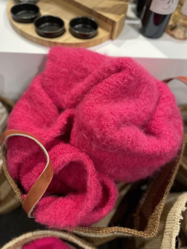 Deken Wowowool Mohair/Lana (handgemaakt) fuchsia