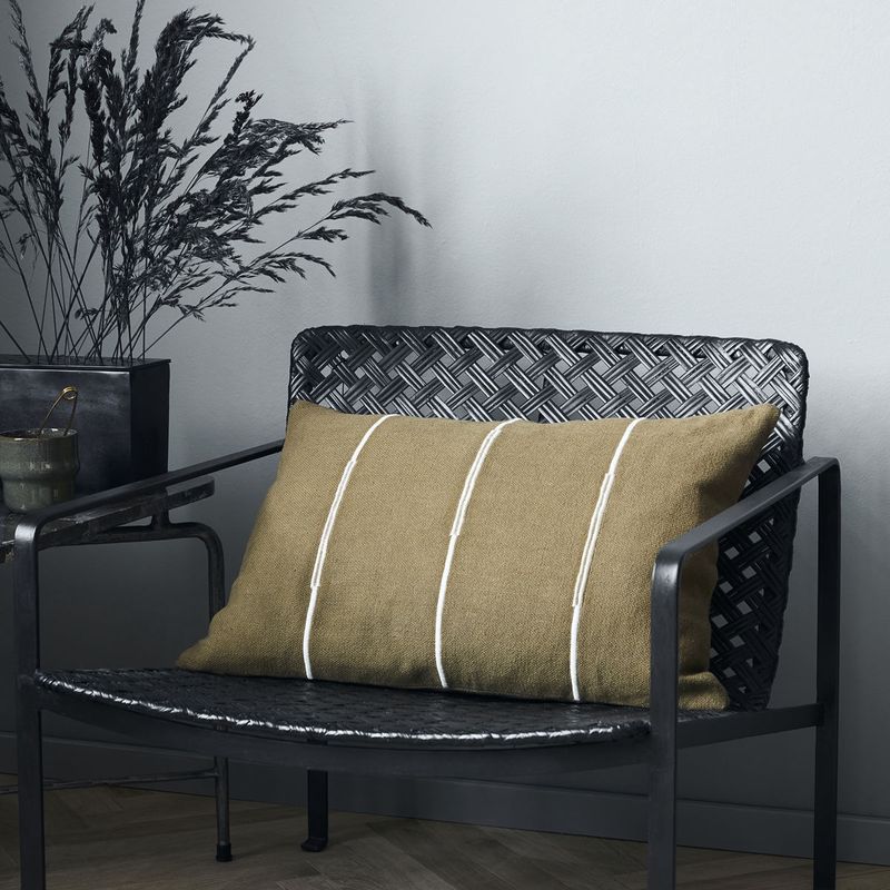 Donskussen met sloop Indi Olive green 60 x 40cm