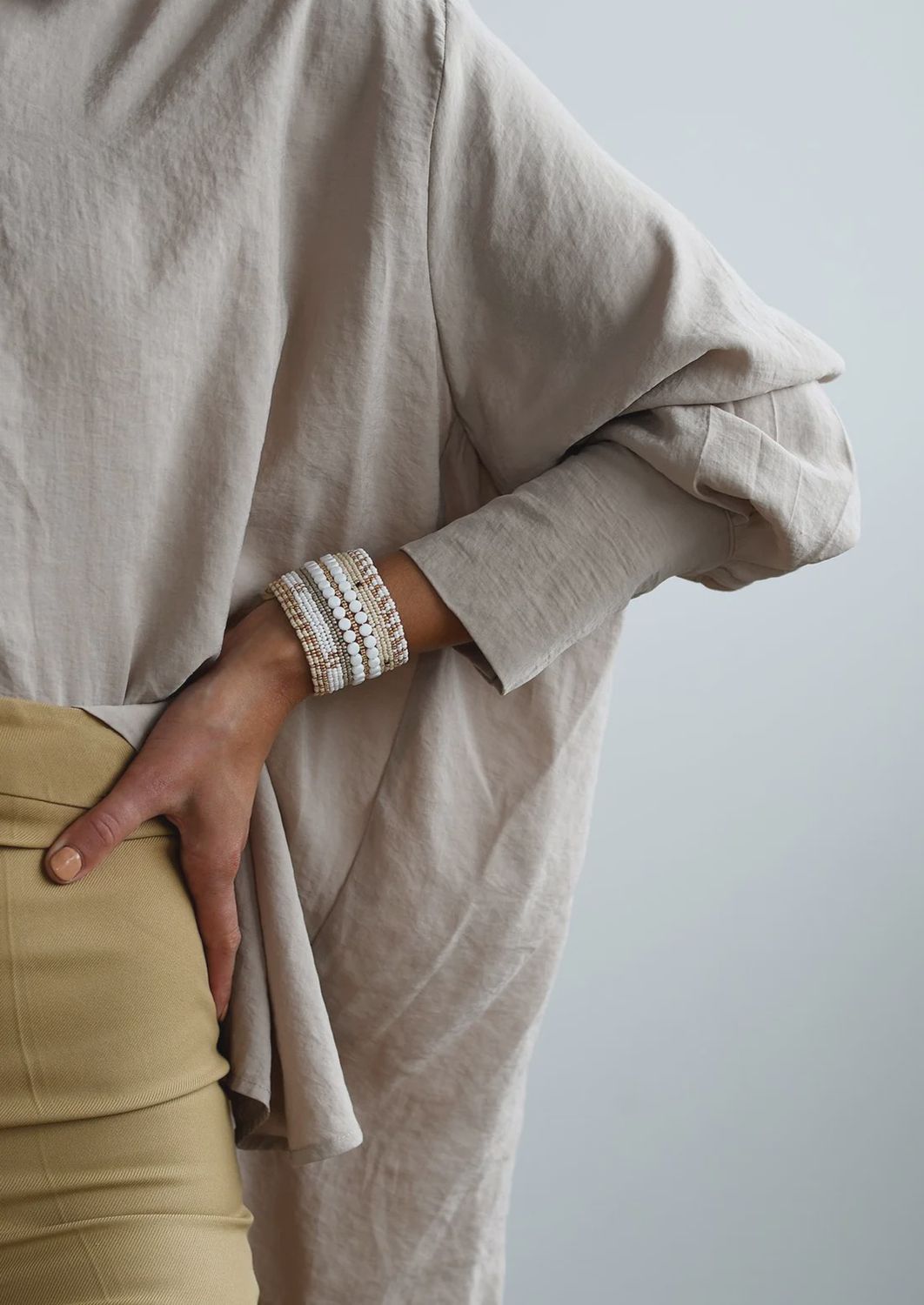 Eclectic Leather Bracelet (White/Gold/Pink/Grey/Taupe/Black)