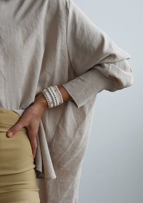 Eclectic Leather Bracelet (White/Gold/Pink/Grey/Taupe/Black)