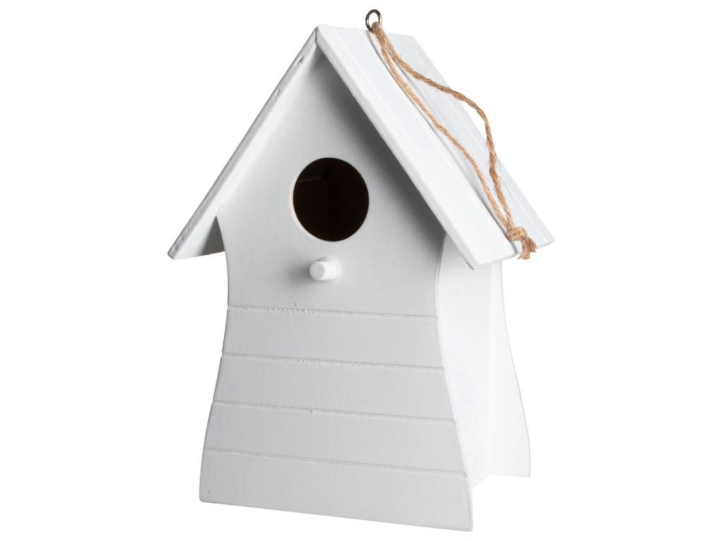 Gusta Vogelhuisje hout 14 x 20,5 cm wit