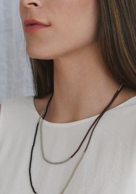 Long Endito Multi Wrap (Black, Taupe)