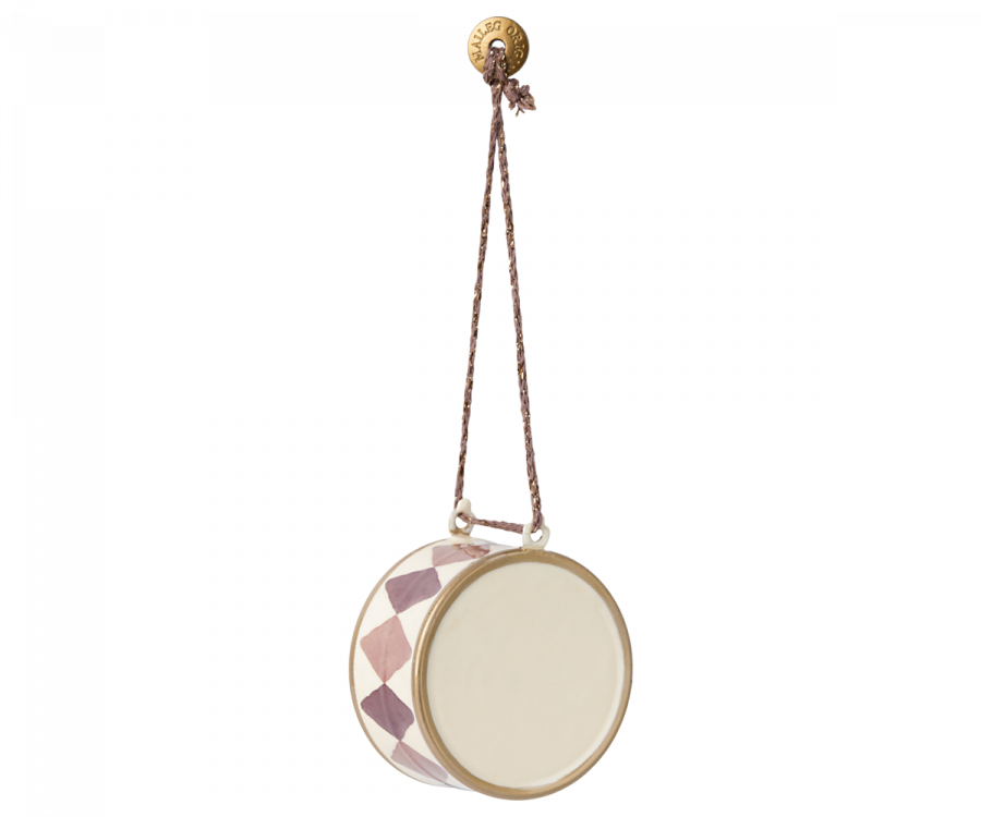 Metal ornament - drum licht paars