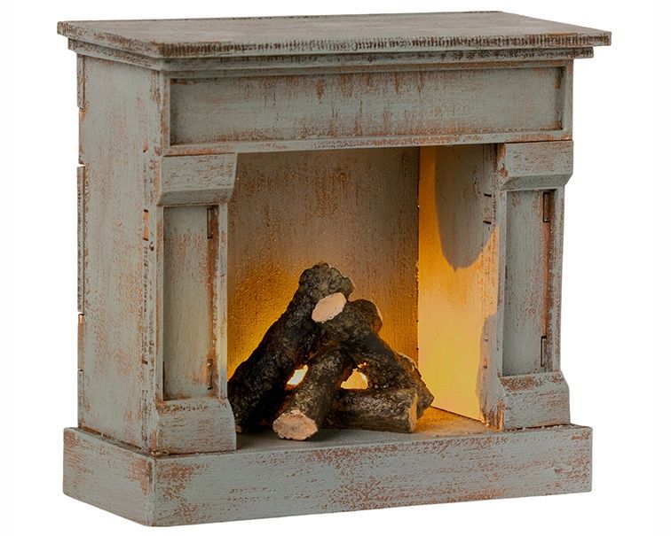 Miniatuur open haard blauw