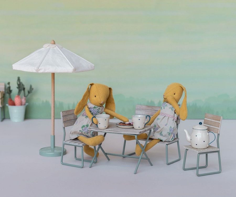 Miniatuur tuinset tafel met stoel en bank