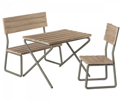 Miniatuur tuinset tafel met stoel en bank