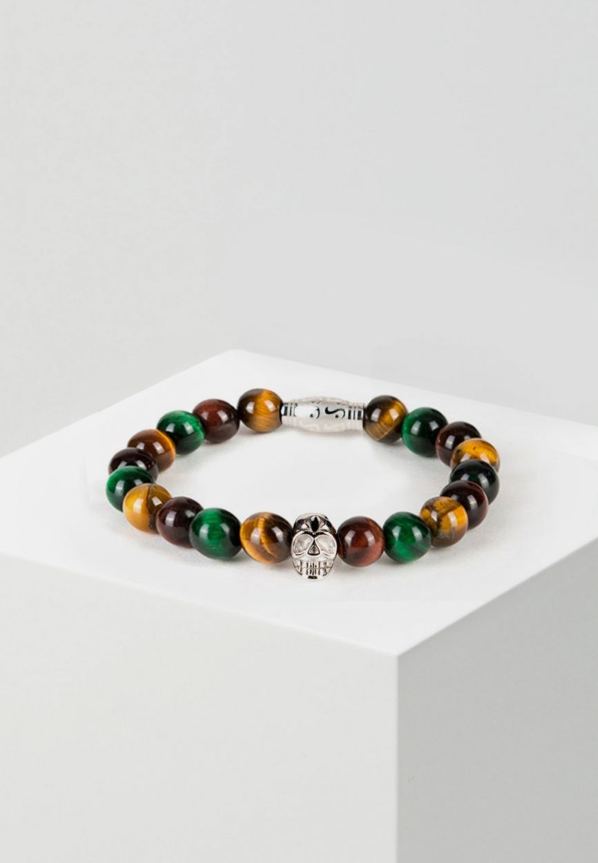 Perla 8mm Multi-Color Silver Skull