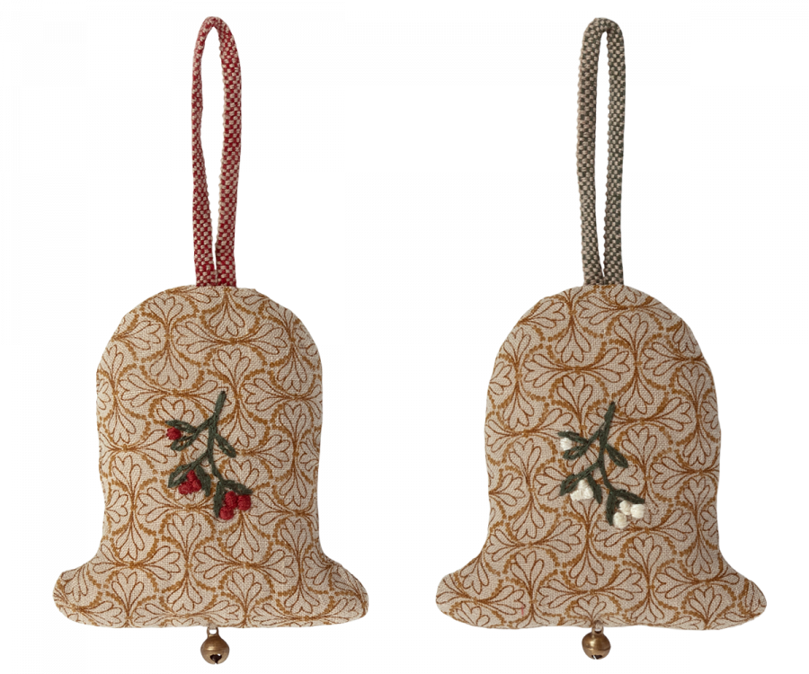 Ornament klokjes wit of rood bloempje