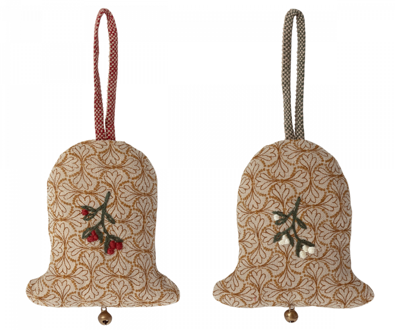 Ornament klokjes wit of rood bloempje