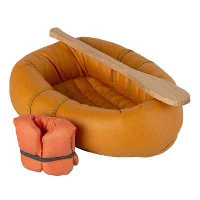 Rubber boot oker - roeispaan en zwemvest