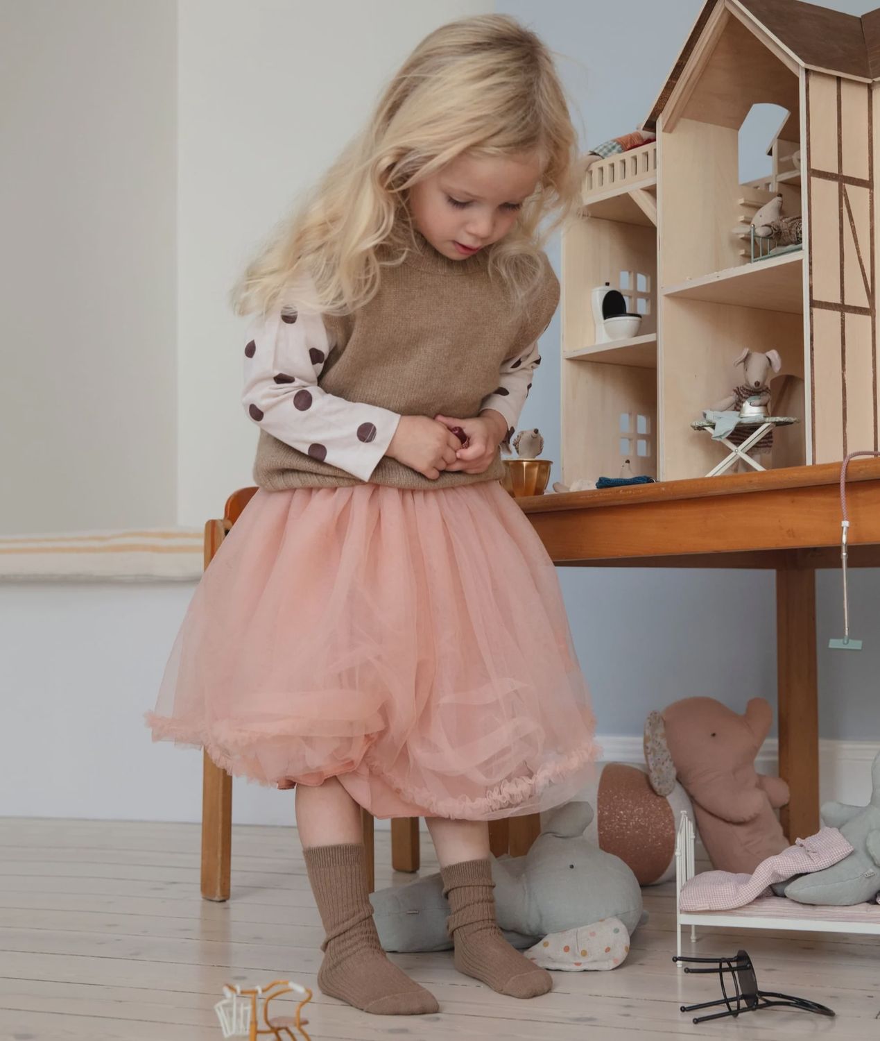 Prinsessenrok tulle, 4-6 jaar, Meloen