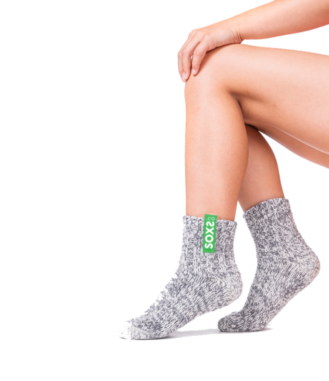 Soxs Kids grijze wol Medium model, jungle popside label, maat 30-34
