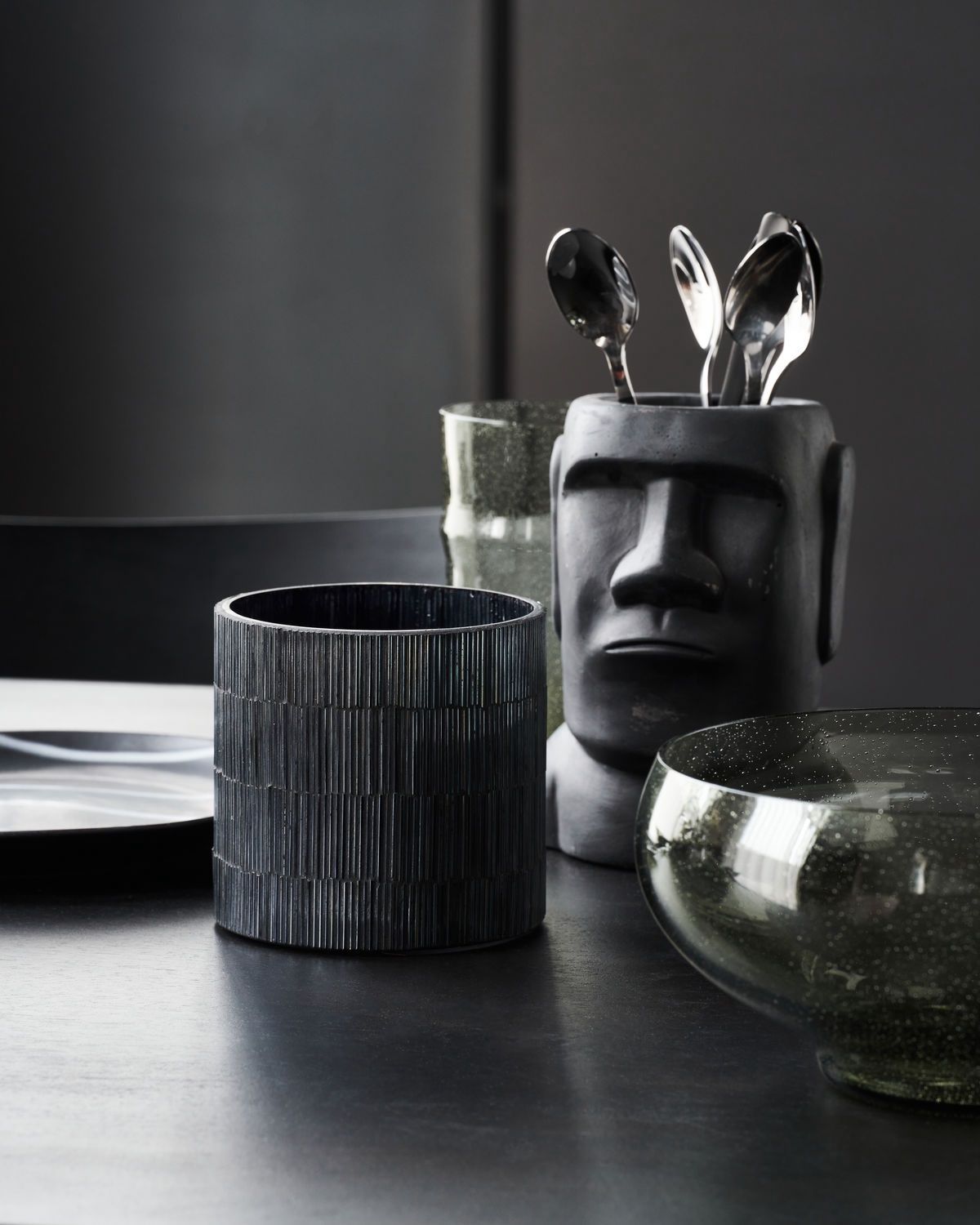 Tealight holder Gara Black 10,5 x h10 cm