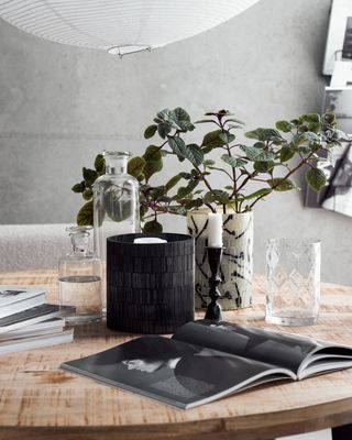 Tealight holder Gara Black 15,5 x h16 cm