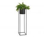 Zwarte metalen plantenbak op voet 25,5 x 25,5 x 100cm