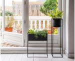 Zwarte metalen plantenbak 51 x 24 x 65cm