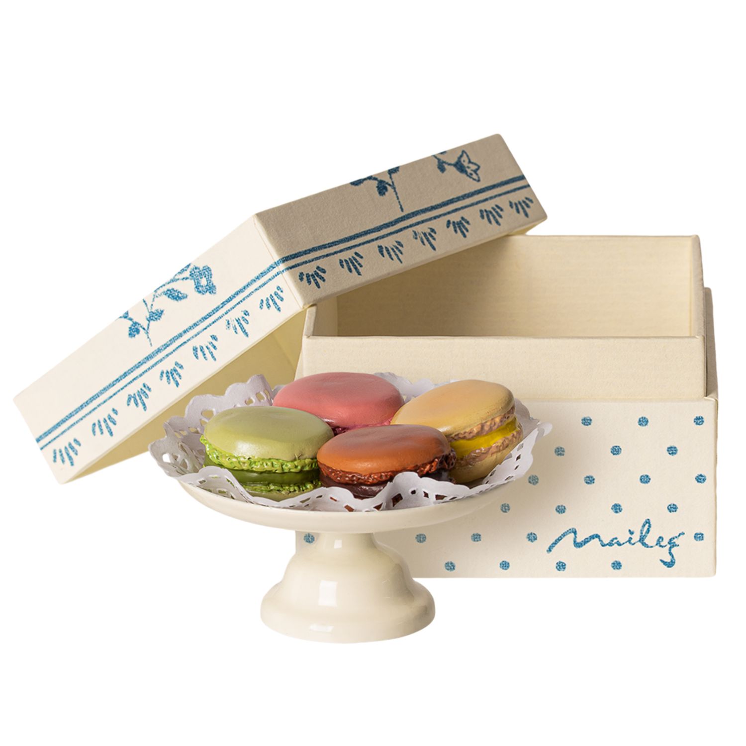 Doosje met plateau en macarons