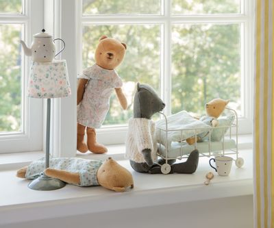 Miniatuur vloerlamp - roos met stippen