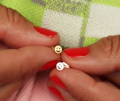 Smiley Gold plated 1 Pcs.