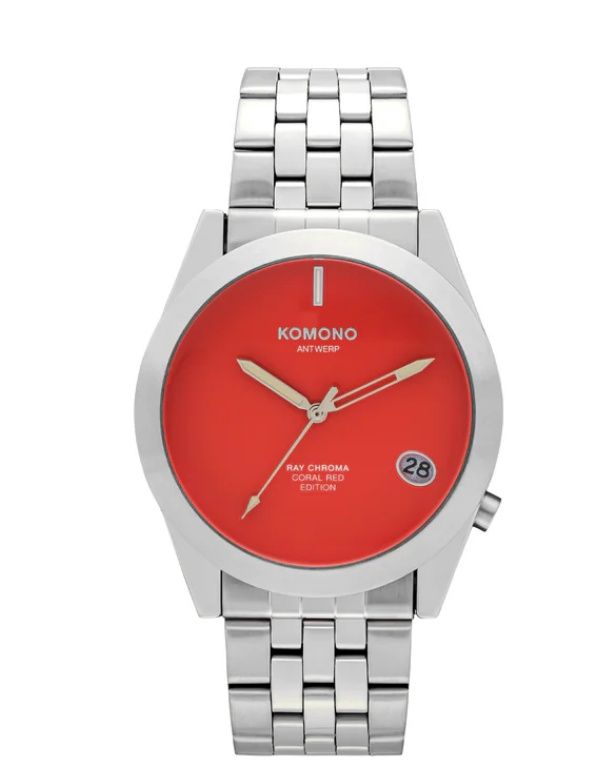 KOMONO Horloge Ray Chroma Estate, Color: Silver Coral