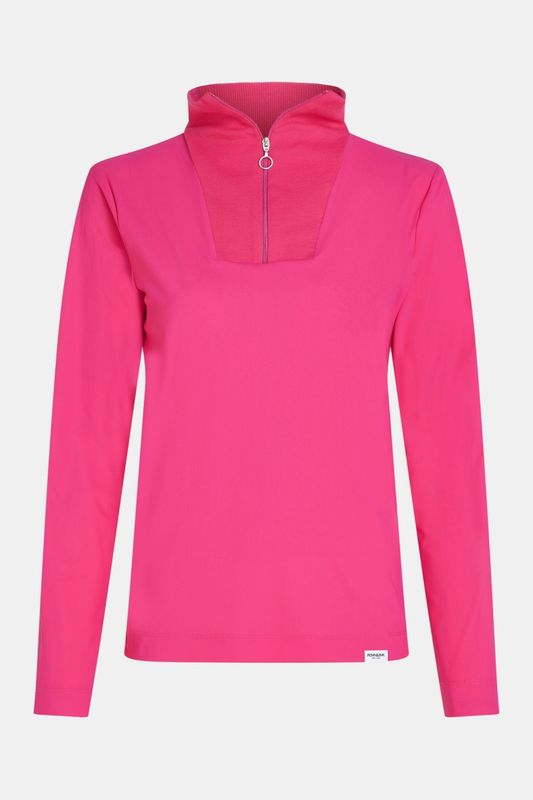 T-Shirt lange mouwen coll neck, Color: Pink, Maat: S