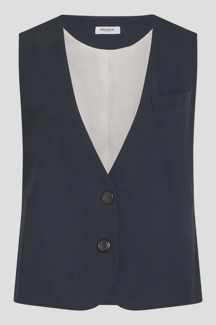 Waistcoat (ondervestje), Color: navy, Maat: 36