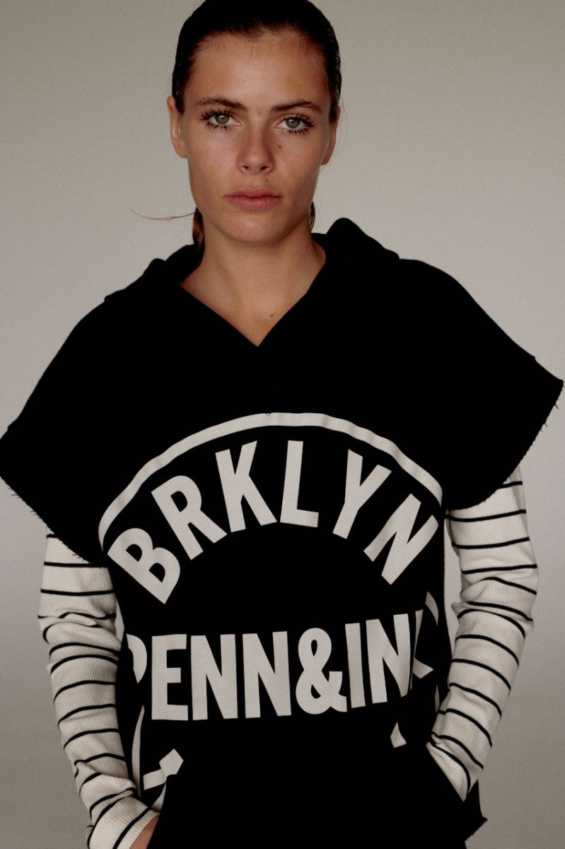 Hoodie korte mouwen print