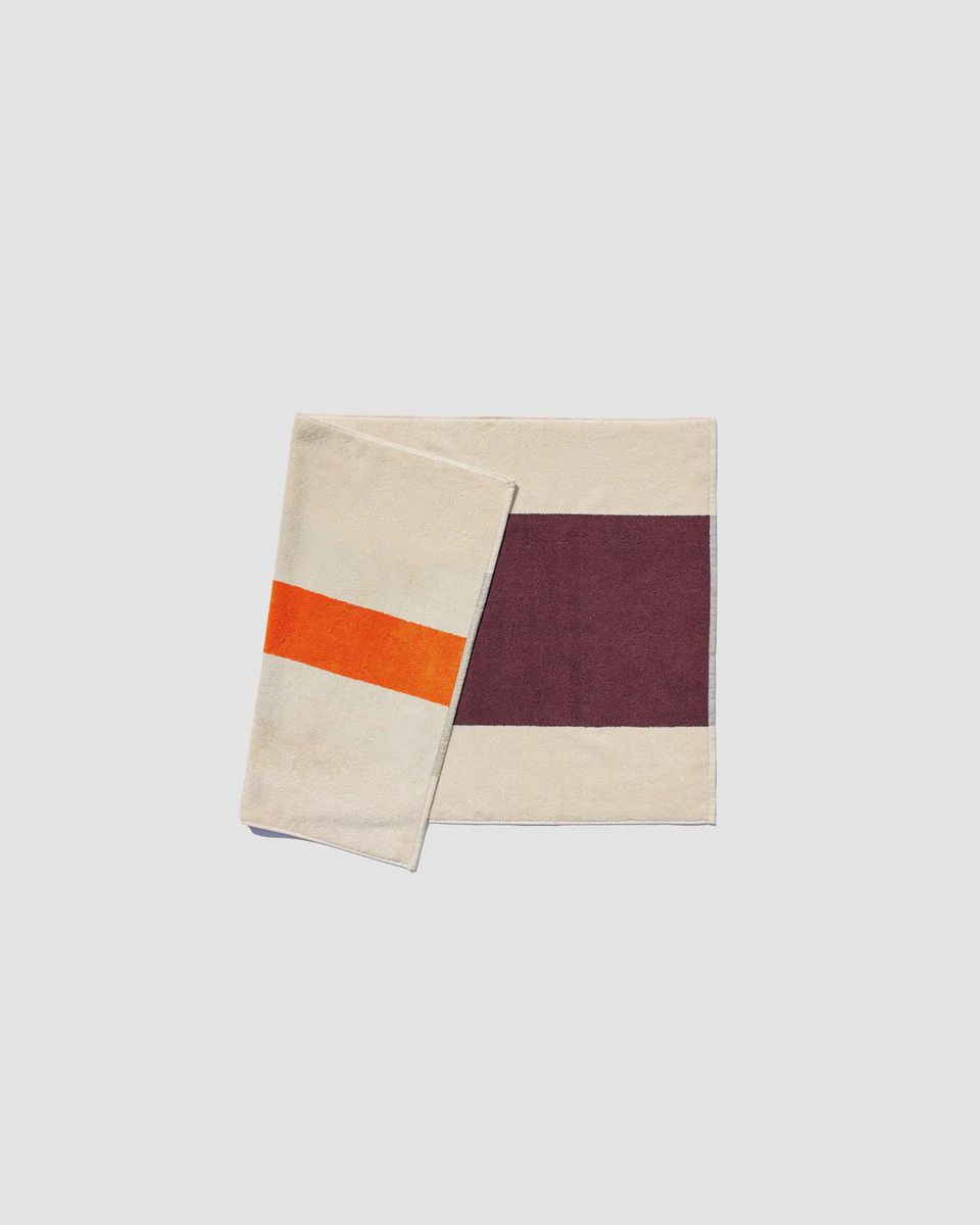 Badmat - GOTS organic Terry 100% Katoen, Color: Bordeaux - Oranje