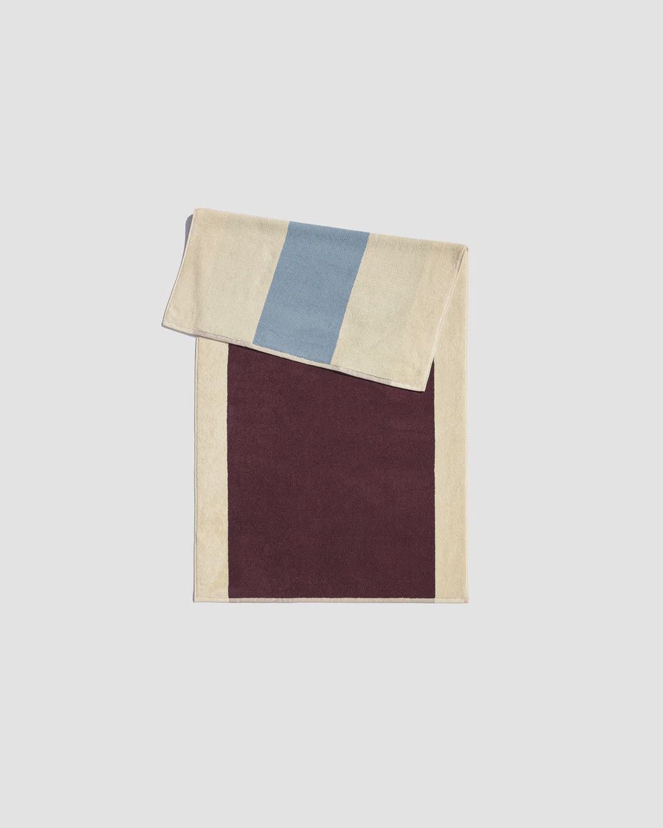 Handdoek - GOTS organic Terry 100% katoen, Color: Hemels blauw - Bordeaux