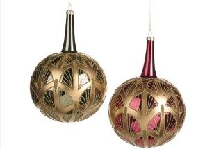 Glass art deco Fan drop ornament ass.