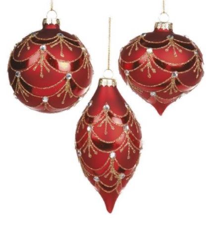 Glass glitter jewel Swag Ball ornament