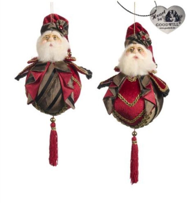 Gr xmas hotel Santa Head on ball ornament