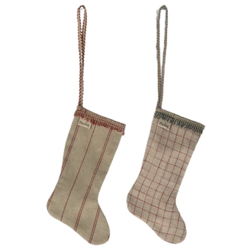 Ornament sokjes groen of rood