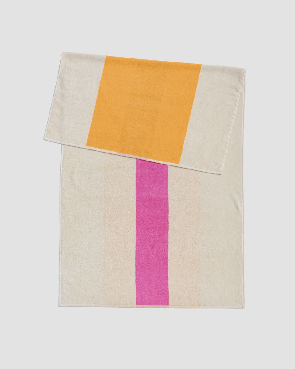 Strandlaken - GOTS Organic Terry 100% katoen - 90x180, Color: Sunny Yellow - Pink