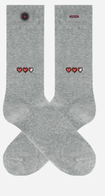 Sokken organic cotton Grey Heart 41-46