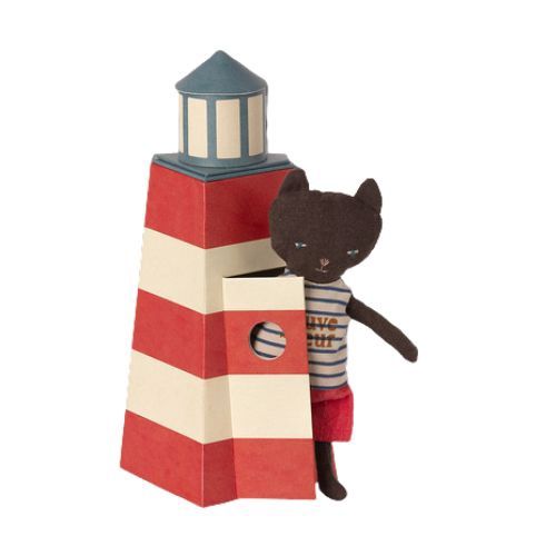 strandwachter kat met uitkijktoren