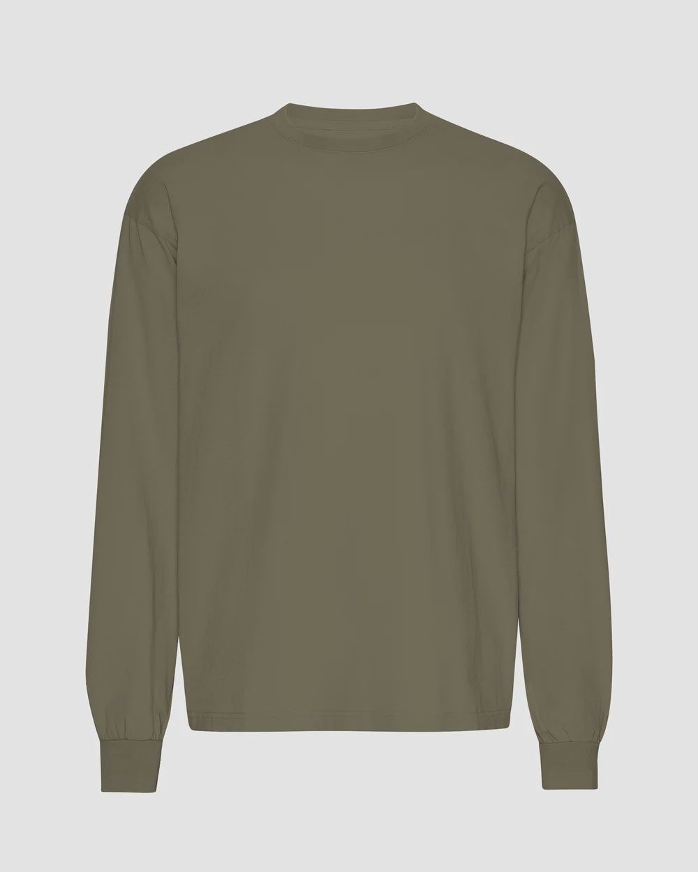 Oversized Organic LS T-shirt, Color: Dusty Olive, Size: M