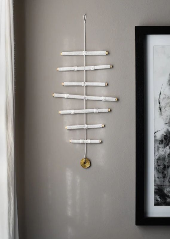 7 Stick Hanging Mobile - White