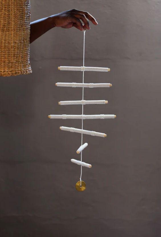 7 Stick Hanging Mobile - White