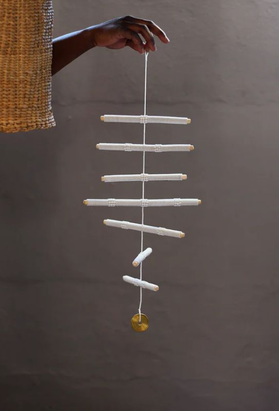 7 Stick Hanging Mobile - White