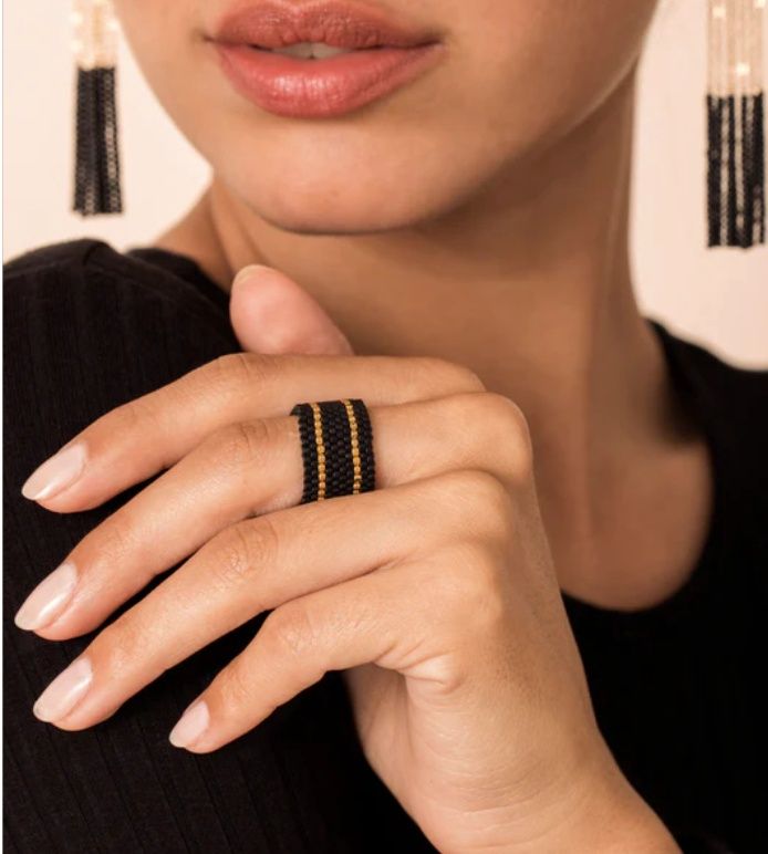 Ring Wide Woven M/L (Black)