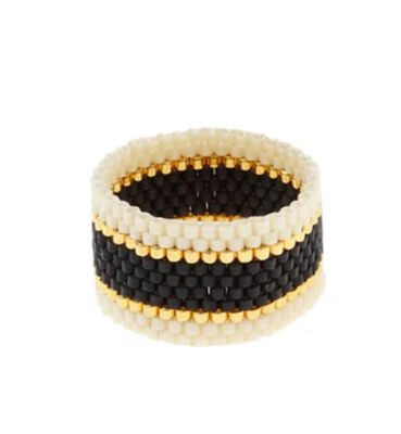 Ring Wide Woven  - Cream