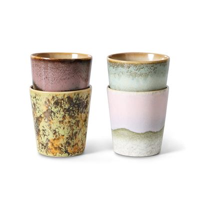 70&#39;s ceramics: coffe mugs serendipity (set of 4)