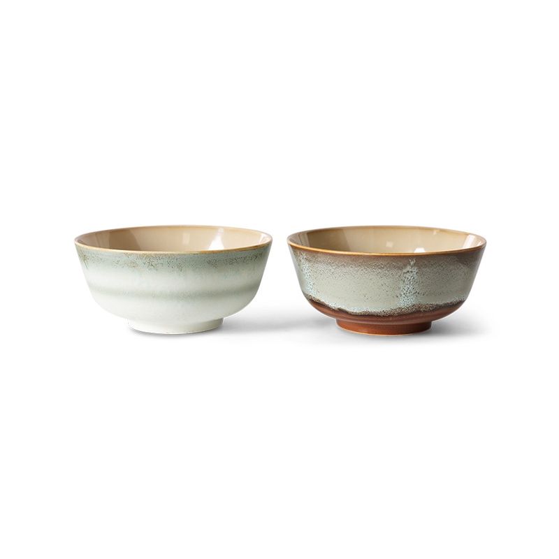 70's ceramics: ramen bowl, verge (set of 2)