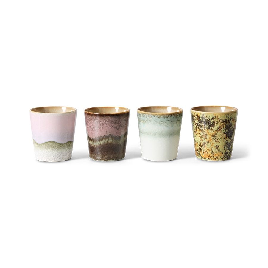 70&#39;s ceramics: coffe mugs serendipity (set of 4)