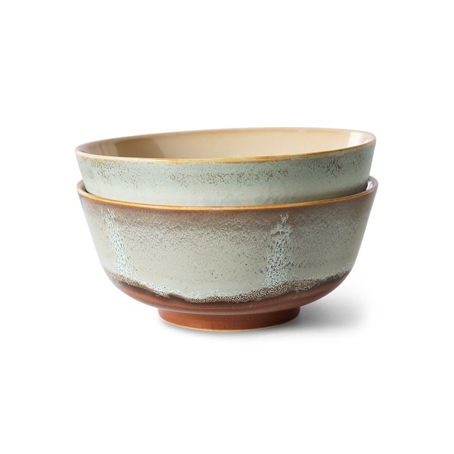 70&#39;s ceramics: ramen bowl, verge (set of 2)