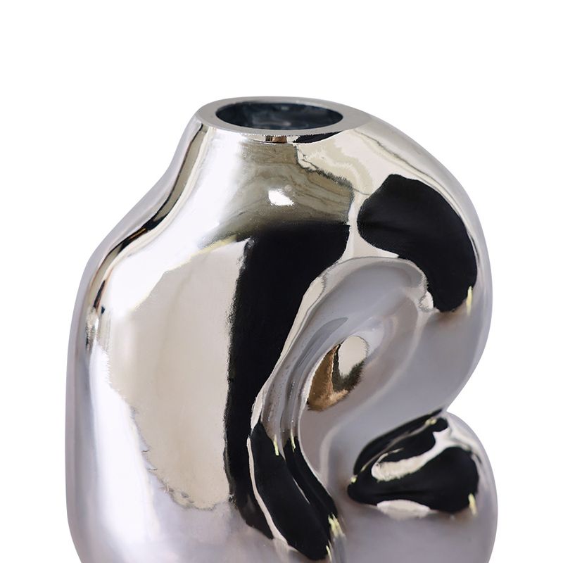 Gleam glass small vase, chrome