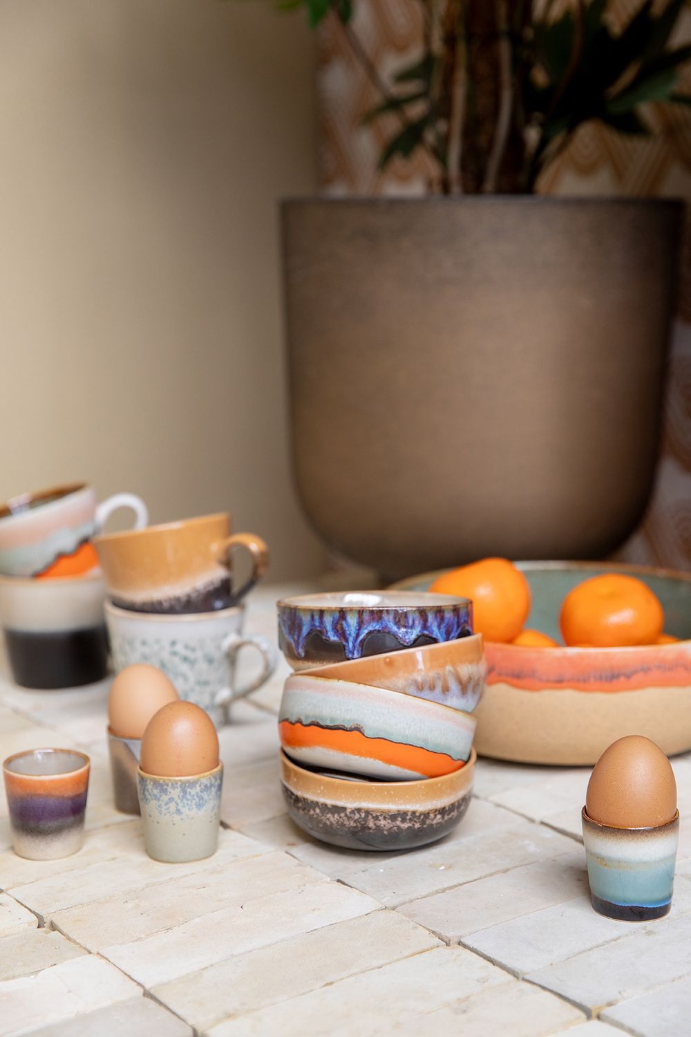 70&#39;s ceramics: tapas bowls, crystal (set of 4)