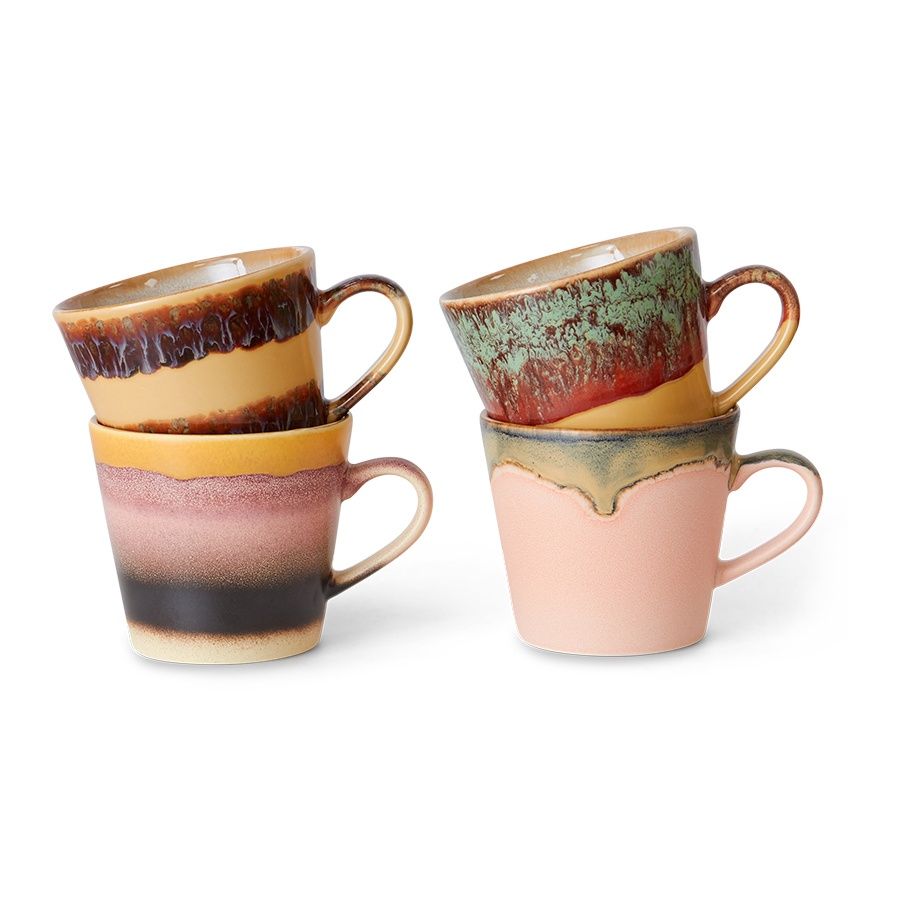 70&#39;s ceramics: Cappuccino mugs (set of 4)  Vista